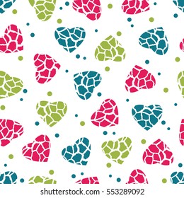 Hearts on abstract love background pattern seamless. Valentines Day Vector Wallpaper.