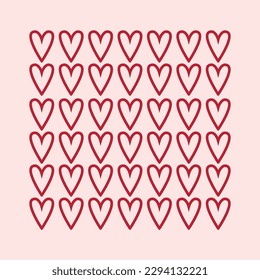 Hearts on Background. Vector illustration