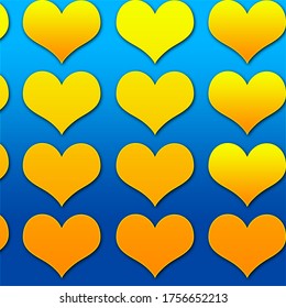 
Herzen auf blauem Hintergrund, Design