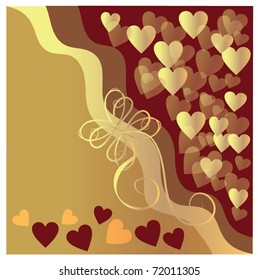 hearts on card background