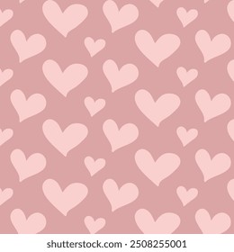 Corazones en un fondo oscuro, patrón sin fisuras. para el diseño y las postales, cubiertas, embalaje, papel de embalaje. dibujo del corazón
