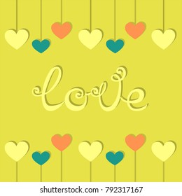 Hearts on a green background.