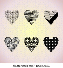 Hearts on a pink background