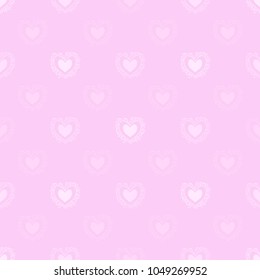 Hearts on pink background