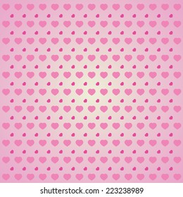 hearts on pink background