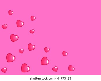 hearts on pink background