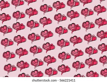 Hearts on pink background
