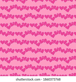 corazones en una imagen vectorial de fondo rosa. Día de San Valentín