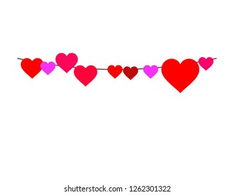 Hearts on a rope decor