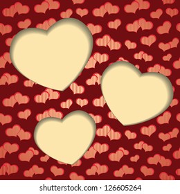 Hearts on seamless background. Can be used as a Valentine's Day card