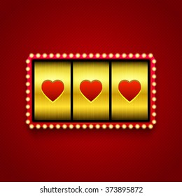 Hearts on slot machine.