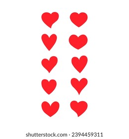 hearts on a transparent background black, red, drawn, heart set