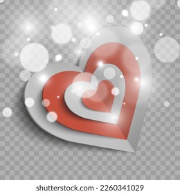 	
Hearts on a transparent background. Love card. Recognition of attractiveness.