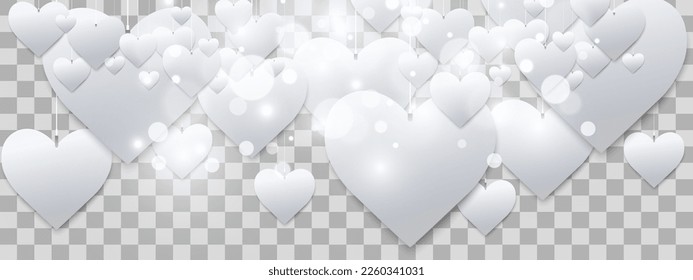 	
Hearts on a transparent background. Love card. Recognition of attractiveness.
