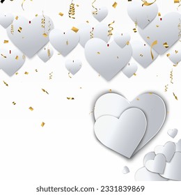 Hearts on a transparent background. Love card. Recognition of attractiveness.	