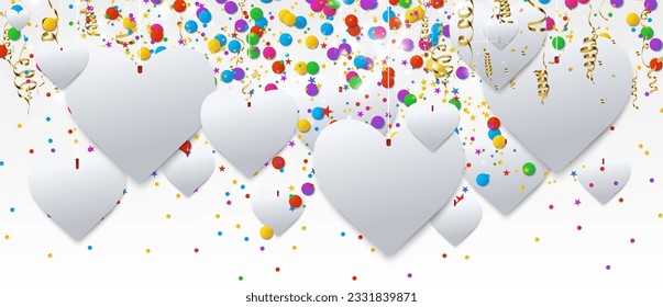 Hearts on a transparent background. Love card. Recognition of attractiveness.	