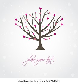 Hearts on the tree. Valentines background
