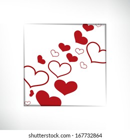Hearts on  white background, concept love. Vector