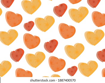 Hearts with ornament on the isolated background