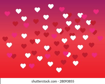 Hearts over gradient background