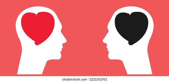 hearts over head.
Psychological therapy and treatment. Mental health.World mental health day idea concept.