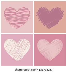 hearts over pink background. vector illustration