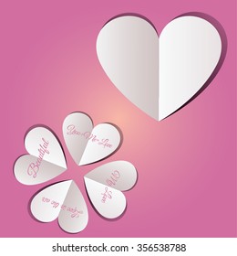 Hearts paper concept card - vector illustration