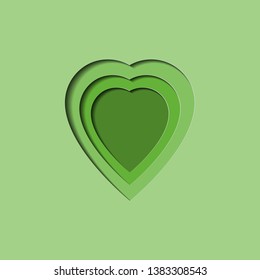 hearts paper cut effect design illustration