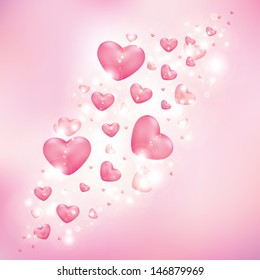Hearts with patches of light