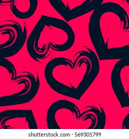 Hearts pattern. Abstract seamless background for girls. fashion clothes, textile, wrapping paper. Cute girlish romantic repeated backdrop. Valentines day. Set of love elements. Holidays wallpaper