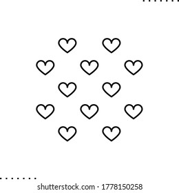 Hearts pattern  for baby design, vector icon in outline