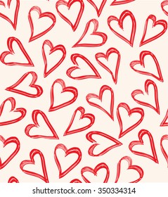hearts pattern background drawn