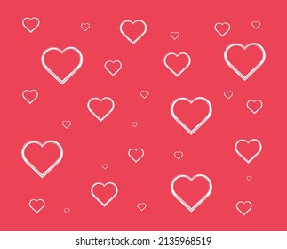 Hearts pattern background for valentine's day. Card decorated with pattern hearts. Vector illustration