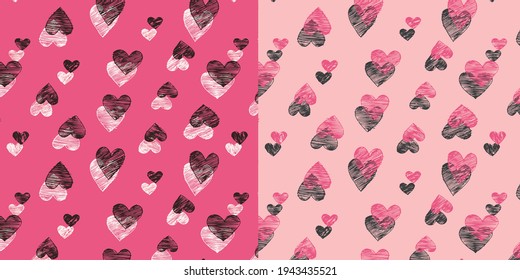 Hearts pattern background, for wrapping paper, greeting cards, posters, invitation, wedding and Valentines cards.