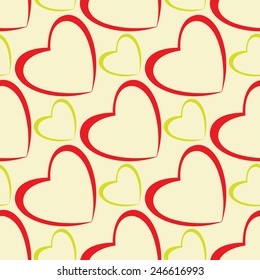 hearts pattern design, abstract seamless texture, vector art illustration