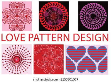 Hearts pattern design. Love concept. Design of textures and backgrounds