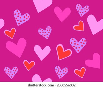 Hearts pattern fabric textile print, valentines day theme