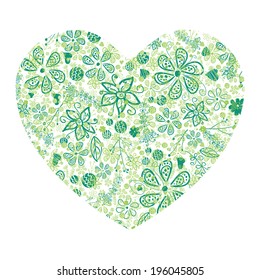 Hearts pattern green 