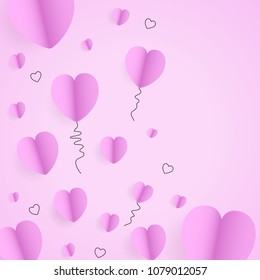 Hearts pattern isolated on pink background. Cover for web site, poster,placard and wallpaper. Useful for backdrop,sticker and ads. Creative art concept, vector illustration, eps 10