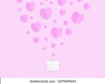 Hearts pattern isolated on pink background. Cover for web site, poster,placard and wallpaper. Useful for backdrop,sticker and ads. Creative art concept, vector illustration, eps 10