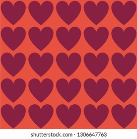 Hearts pattern. Love pattern. Flat design. San Valentino. St Valentine. Red hearts.