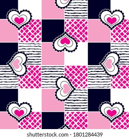 Hearts pattern on Checkered elements design