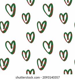 Hearts pattern on white background, Christmas pattern for  
gift wrapping paper.