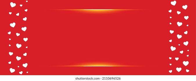 hearts pattern red banner with text space