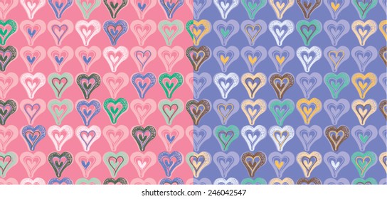 Hearts pattern in retro style.