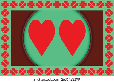 Hearts pattern shape, Purple and Red, in a Vibrant, Romantic Design.