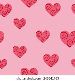 Hearts pattern with spirals