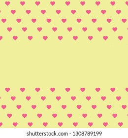 Hearts pattern, symbol background. Valentine's day and Mother's day card prink, pink, red colors. Love expression vector. Illustration - Blank space for text