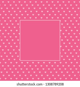 Hearts pattern, symbol background. Valentine's day and Mother's day card prink, pink, red colors. Love expression vector. Illustration - Blank space for text