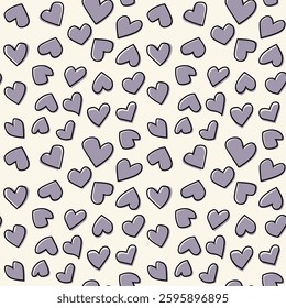 Hearts Pattern Textile Seamless Print 